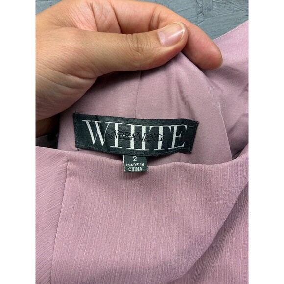 White by Vera Wang Women’s 2 Quartz Pink One Shoulder Ruffle Formal Dress NWT - Picture 9 of 15